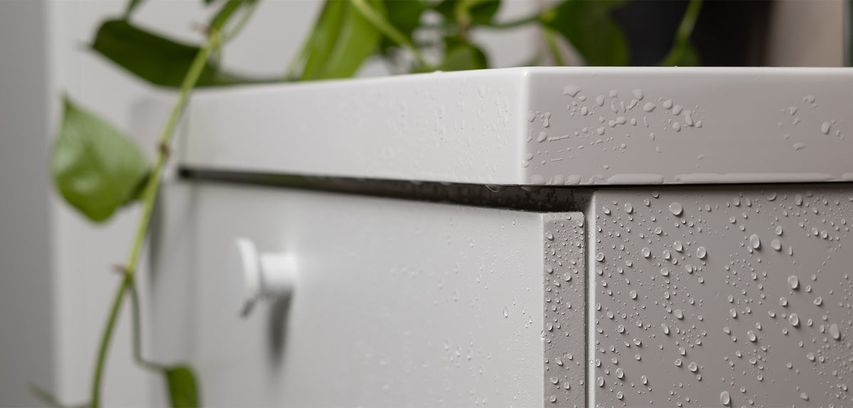 Detaljbild PUR badrumsmöbel